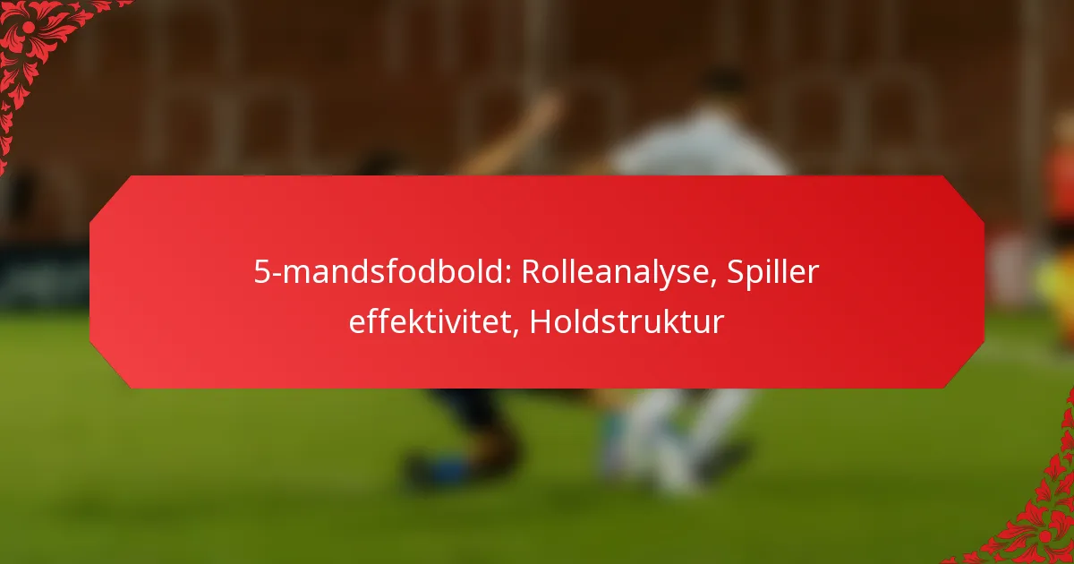 5-mandsfodbold: Rolleanalyse, Spiller effektivitet, Holdstruktur