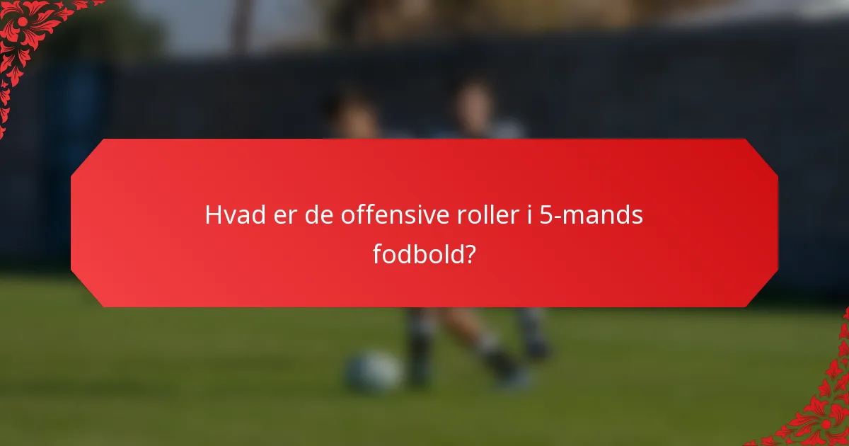 Hvad er de offensive roller i 5-mands fodbold?