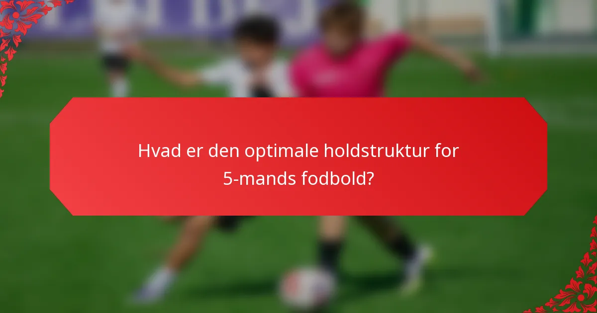 Hvad er den optimale holdstruktur for 5-mands fodbold?