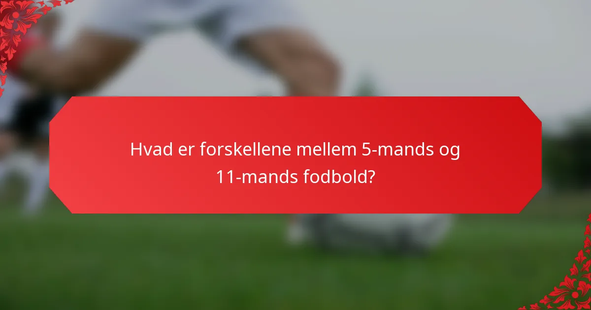 Hvad er forskellene mellem 5-mands og 11-mands fodbold?